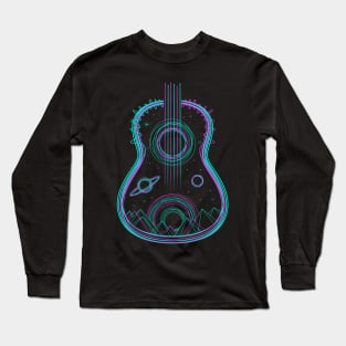 Guitar Music and Space Long Sleeve T-Shirt